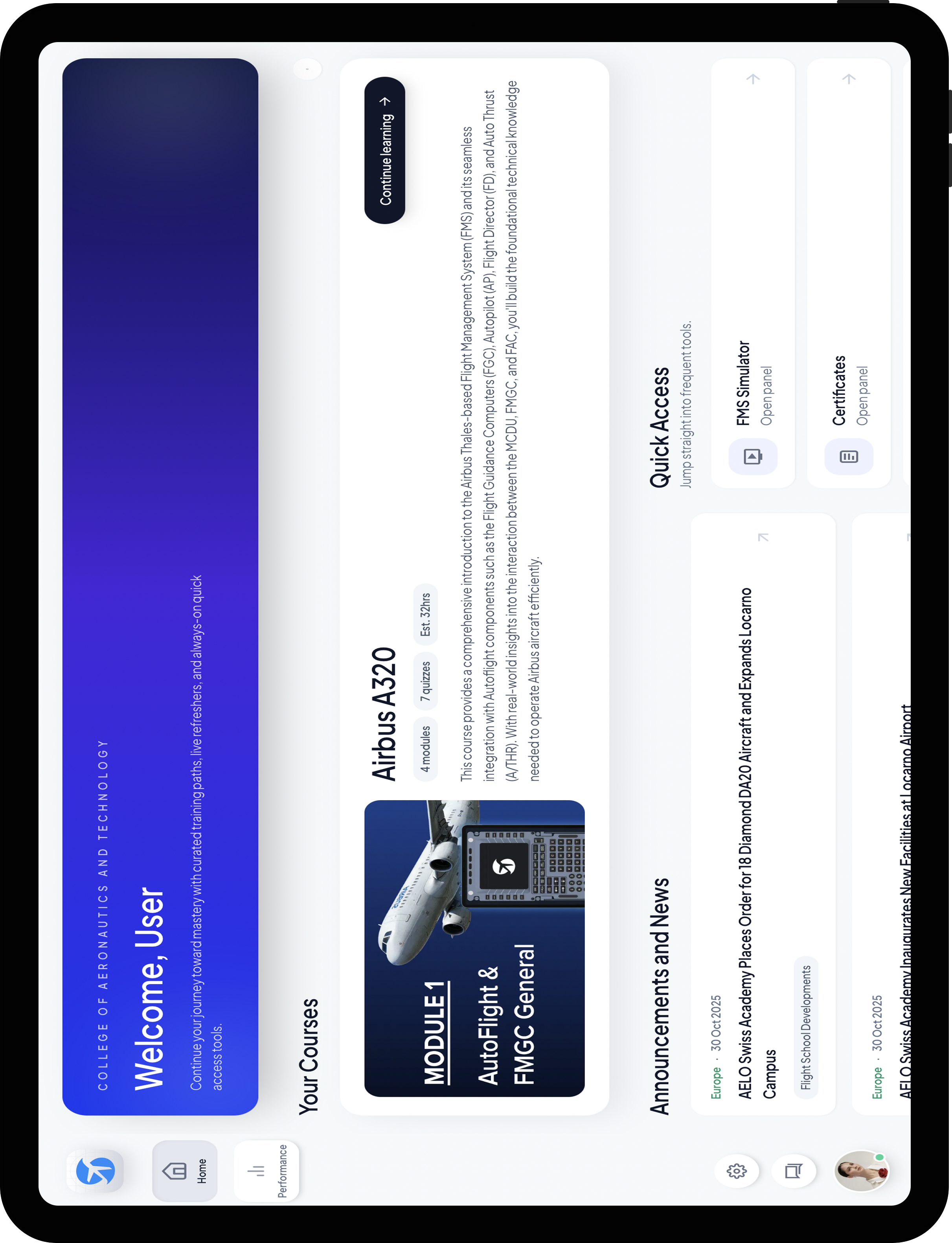 Training management feature