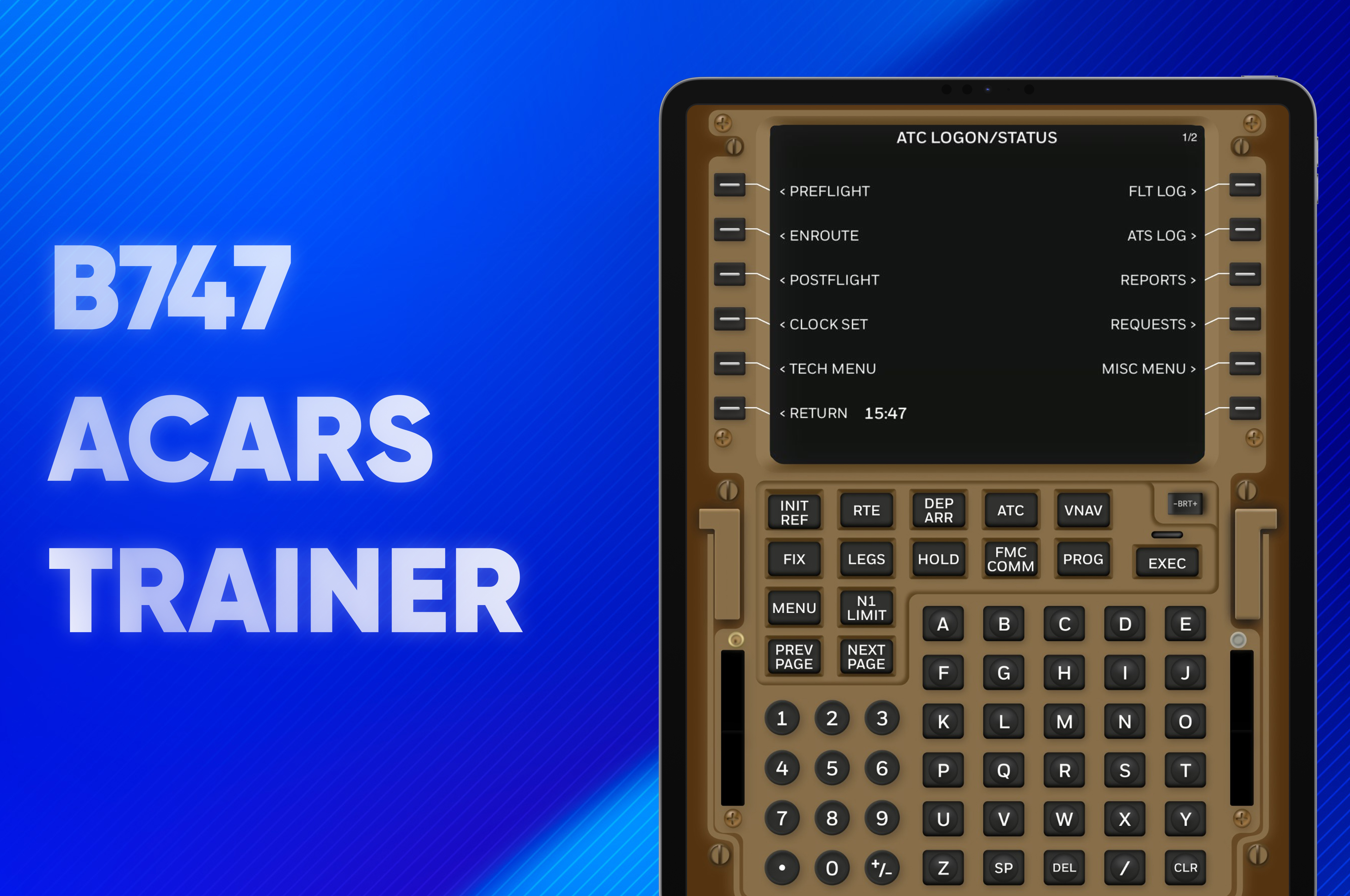 B747 ACARS/FMC Preflight Trainer