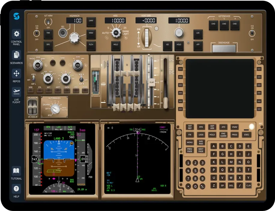 B747-400 FMS simulator on an iPad