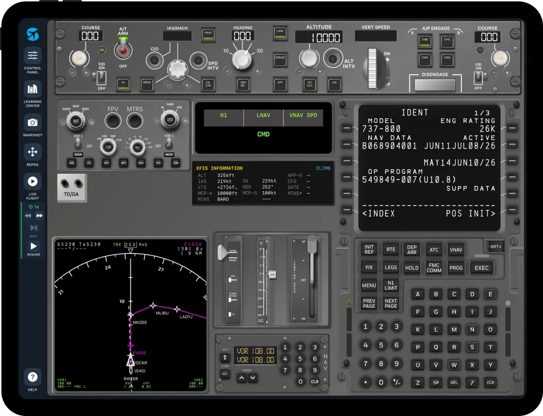 B737 NG FMS simulator on an iPad
