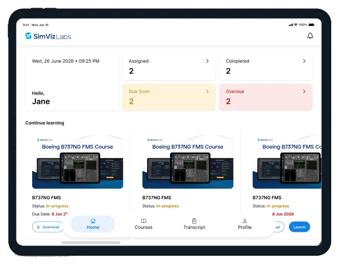 SimViz Labs LMS on an iPad — Standards-Based Integration and Export
